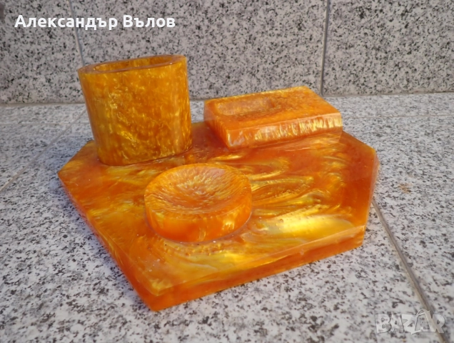 Стар Десктоп от Български Каталин Бюро Писалище Тежък, снимка 11 - Антикварни и старинни предмети - 51797264