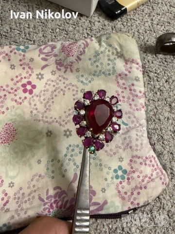 Дамски сребърен пръстен с рубини, снимка 2 - Пръстени - 53952393