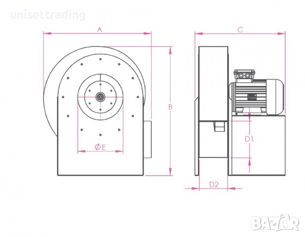 Вентилатор за средно налягане 2800 m3/h при 600 Ра, снимка 11 - Други машини и части - 39781485