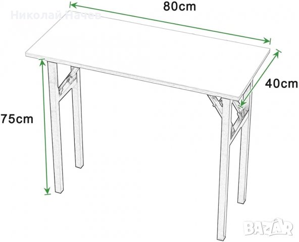ПРОМОЦИЯ Правоъгълна сгъваема маса LP-AC5YB-8040, снимка 2 - Бюра - 36652954