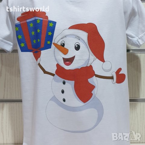 Нова детска коледна тениска със Снежко, снежен човек от 2 години до 15 години, снимка 2 - Детски тениски и потници - 31054886