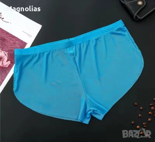 Мъжки боксерки, прозрачни секси боксерки, прозрачно бельо Ice Silk Ultra-thin, снимка 5 - Бельо - 52978310