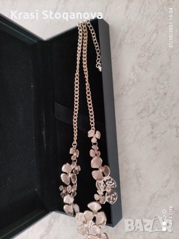 Дамска //Огърлица // Тип - Детелина - НЕРЪЖДАЕМА СТОМАНА - в Златист Цвят , снимка 6 - Сватбени аксесоари - 34642969