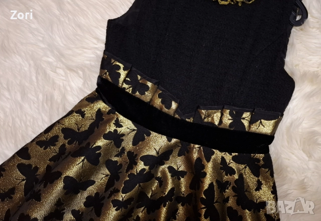 РАЗКОШНА рокля в златисто-черно, снимка 4 - Рокли - 52581279