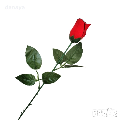 6270 Изкуствена червена роза за декорация, 55 см, снимка 2 - Изкуствени цветя - 52244804