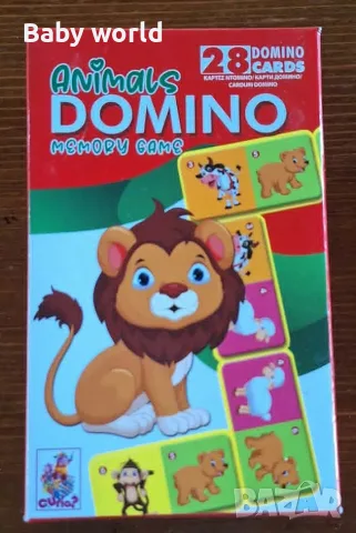 Настолна игра Домино с животни - 28 части