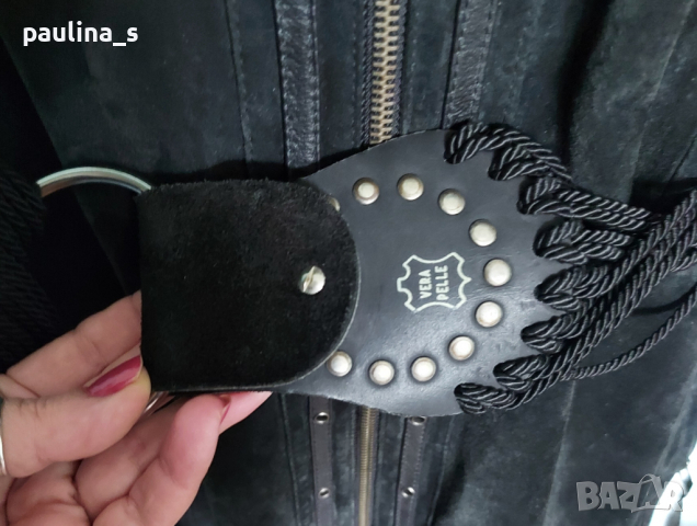 Манто ”Ulla Popken” / естествен велур и кожа / голям размер , снимка 13 - Палта, манта - 16951950