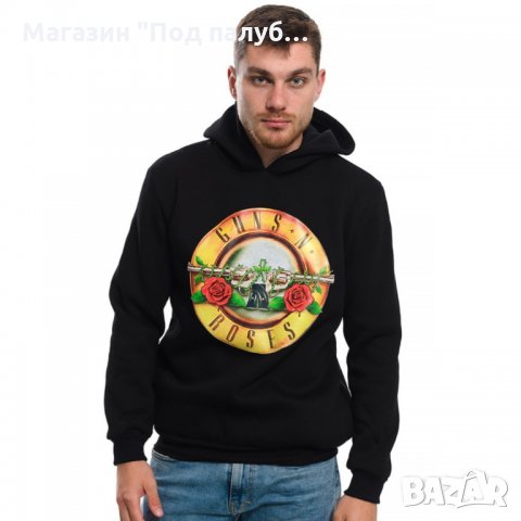 Нов мъжки суичър с логото на музикалната група GUNS N'ROSES, снимка 3 - Суичъри - 27532429