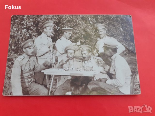Стара военна снимка офицери Царство България - Серско