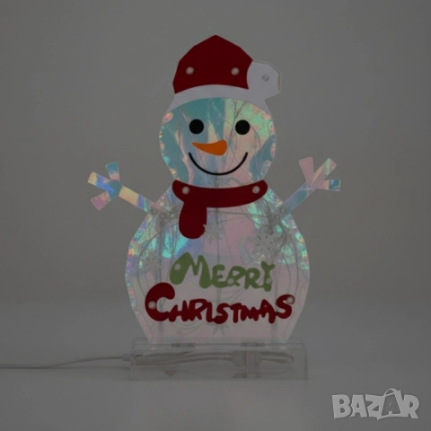 LED светещ снежен човек Merry Christmas, снимка 3 - Други - 52309325
