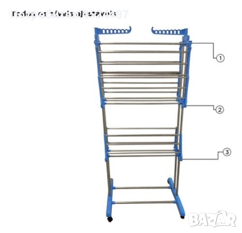 Сгъваем сушилник за дрехи на колелца – практична стойка за сушене на пране, снимка 2 - Други стоки за дома - 51548718