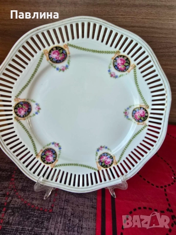 Порцеланово ажурено плато, снимка 2 - Аксесоари за кухня - 51772975