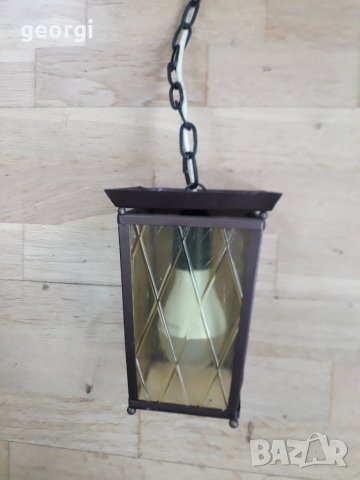 Ретро метален електрически фенер, снимка 2 - Лампи за таван - 34435127