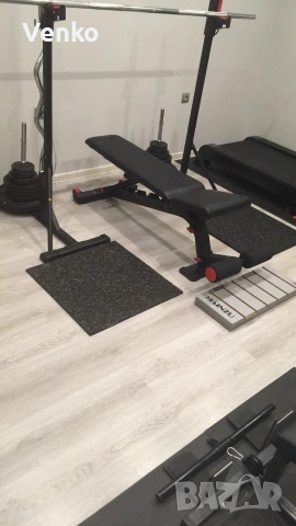 Пълен комплект лежанка с лостове и тежести