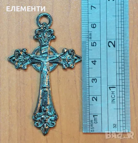 Метален Елемент / Медальон - КРЪСТ, снимка 2 - Колиета, медальони, синджири - 49137297