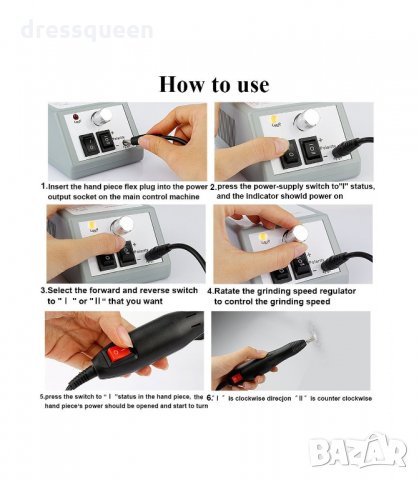 Mercedes 2000 Високоефективна професионална електрическа пила за маникюр и педикюр , снимка 7 - Педикюр и маникюр - 34268353