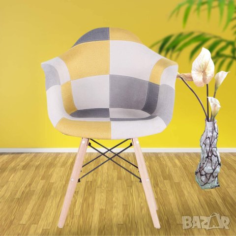 Висококачествени трапезни столове тип кресло пачуърк LQ-BBPY-HUANG, снимка 6 - Столове - 42106309