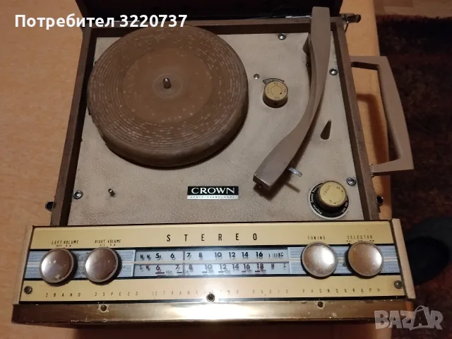 стар Японски радио грамофон CROWN., снимка 3 - Грамофони - 55743063