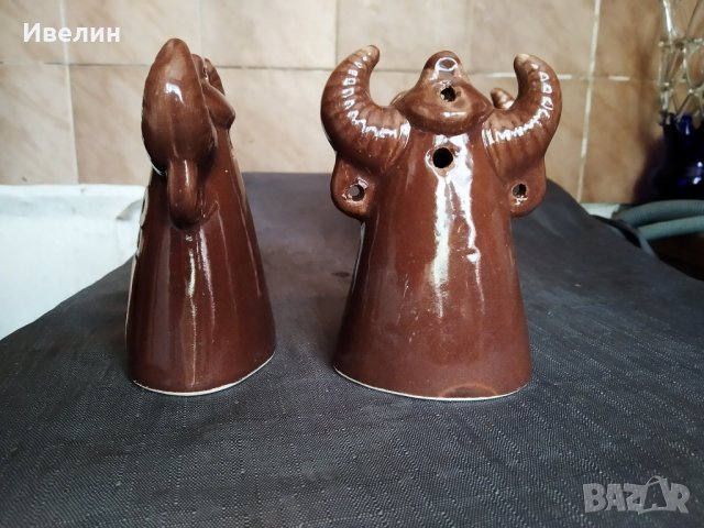 три керамични декорации-кукерска маска, снимка 2 - Антикварни и старинни предмети - 29293899