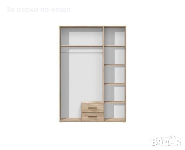 Гардероб с огледало SOLO 3D2S дъб сонома Код P1463, снимка 5 - Гардероби - 52327215