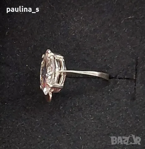 Сребърен пръстен проба 925 с циркон , снимка 3 - Пръстени - 48926215