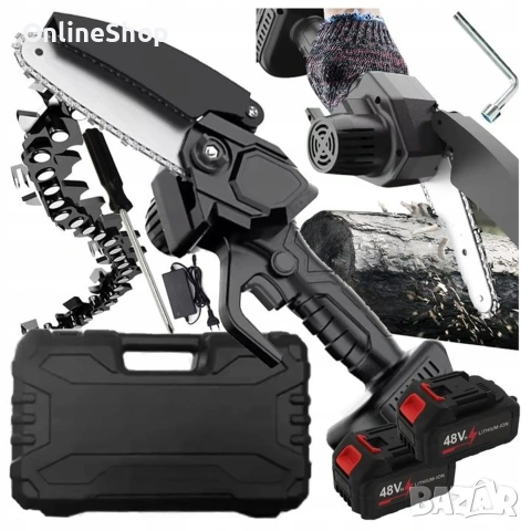 Акумулаторен трион, 6 инча шина, 2 батерии, транспортен куфар, снимка 9 - Други инструменти - 53937514