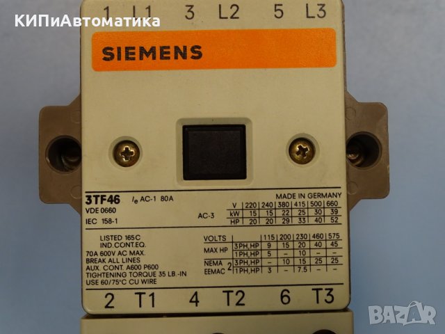 контактор Siemens 3TF46 110V 50Hz Motor Starter Contactor, снимка 3 - Резервни части за машини - 37494276