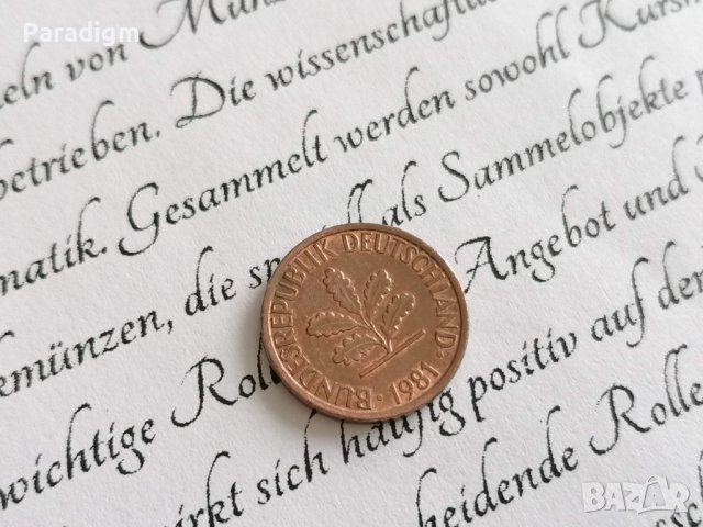 Монета - Германия - 1 пфениг | 1981г.; серия F, снимка 2 - Нумизматика и бонистика - 38897965