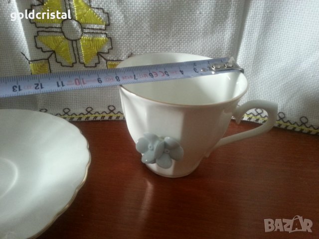 Български костен порцелан Бононя сет за чай  , снимка 6 - Антикварни и старинни предмети - 42678842