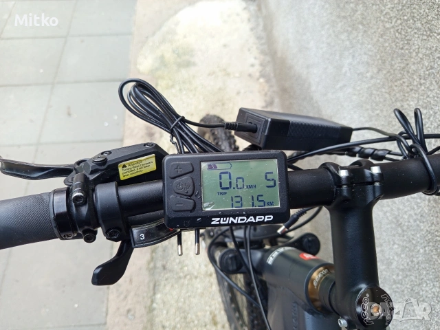 27.5 цола електрически алуминиев велосипед с 21 скорости усилени капли амортисьори предни като нов , снимка 5 - Велосипеди - 53372968