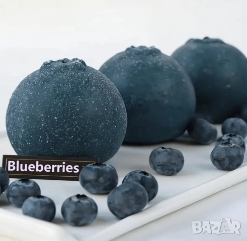 6 броя големи боровинки боровинка силиконов молд форма шоколад бонбони свещи фондан декорация торта , снимка 3 - Форми - 53968860