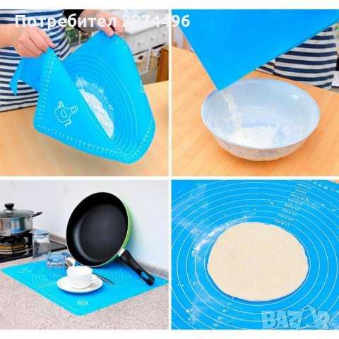 2156 Силиконова подложка за месене, точене и печене на тесто, снимка 13 - Други стоки за дома - 34994174