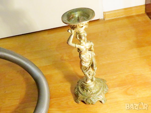 Голям красив бронзов свещник - старинна красота и еротика - 32 см - 18 +  голо тяло секс, снимка 8 - Антикварни и старинни предмети - 39507193