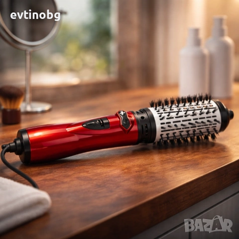 Професионална електрическа четка 3-в-1 за изправяне, къдрене и сушене, 1200W, автоматично въртене, снимка 6 - Сешоари - 53923463