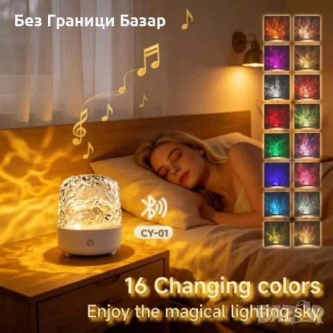 Нова Водоустойчива RGB лампа Bluetooth колонка 16 цвята с таймер USB-C дистанционно, снимка 3 - Други - 54155459