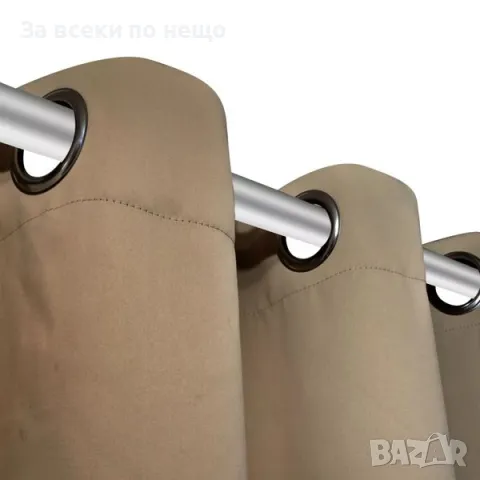 2 бр. Бежови затъмняващи завеси с метални пръстени 135 x 245 см, снимка 3 - Пердета и завеси - 47826646