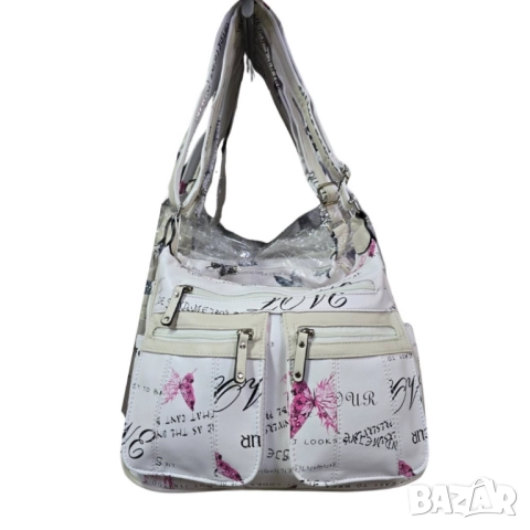 Дамска чанта с артистичен принт и регулируема дръжка, снимка 9 - Чанти - 52138008