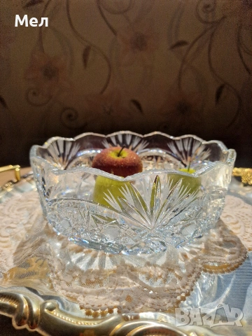 Кристална купа , снимка 5 - Антикварни и старинни предмети - 54194791