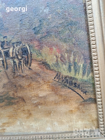 две антични картини маслени бои върху платно на художника M. Vasseax, снимка 8 - Картини - 54029832