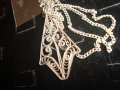СРЕБЪРЕН ФИЛИГРАН МЕДАЛЬОН и СИНДЖИРЧЕ СТАРО ГРАДСКО БИЖУ СРЕБРО РЪЧНА РАБОТА 15323, снимка 5