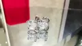 CARTIER C de Cartier White Gold Stud Diamond Дамски Обеци, снимка 1