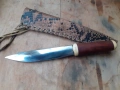 Страхотен ловен якутски кован нож с кания от змийска кожа, снимка 2