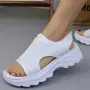 Дамски спортни сандали от плетена материя в бяло D2436-2 all white, снимка 1