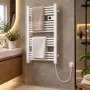 Електрически радиатор за баня 500W с термостат, дисплей, таймер и 16 нагревателни тръби, IP24, снимка 1