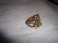 СТАР АЖУРЕН ЗВЕЗДОВИДЕН МЕДЕН РЕТРО ПРЪСТЕН със СЛЕДИ от ПОЗЛАТА 71071, снимка 5