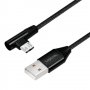 Кабел USB-A към Micro USB-B 2.0 LogiLink CU0142 с ъглов накрайник на 90°