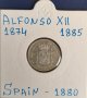 Монета Испания - 50 Сент. 1880 г. Крал Алфонсо XII - Сребро
