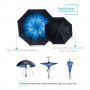 2189 Двупластов чадър с удобна дръжка, отварящ се наобратно, снимка 1