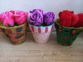 Налични рисувани вазички със сапунени рози, снимка 1 - Декорация за дома - 39661044
