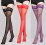Нови дамски секси чорапи 7/8 дълги за жартиери с дантела и силиконови ленти, снимка 5